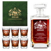 Zestaw do nalewek i whisky - karafka + 6 szklanek | Prezent dla strażaka