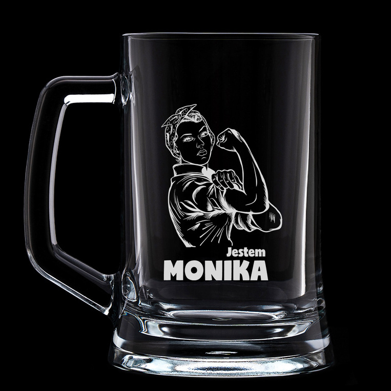 Kufel z grawerem JESTEM MONIKA prezent DLA NIEJ amatorki piwa