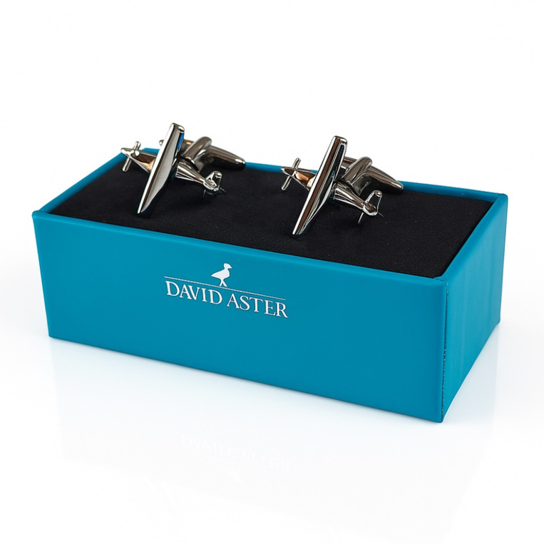 Spinki do mankietów SAMOLOT – prezent DLA PILOTA LOTNIKA