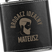 Piersiówka z grawerem BRODACZ IDEALNY + IMIĘ