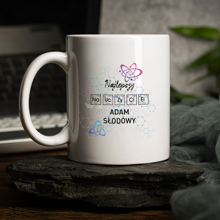 PERSONALIZOWANY kubek z nadrukiem DLA NAUCZYCIELA CHEMI