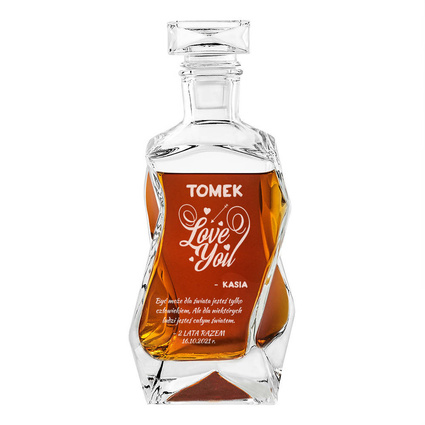 Karafka łamana na prezent z miłości TWÓJ GRAWER