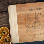 Deska do krojenia grawerowana na prezent dla wielbiciela GOTOWANIA i FRANCJI