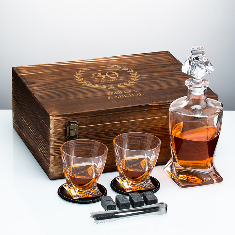 Zestaw do whisky na 30 LAT RAZEM – prezent z sercem i wspomnieniem