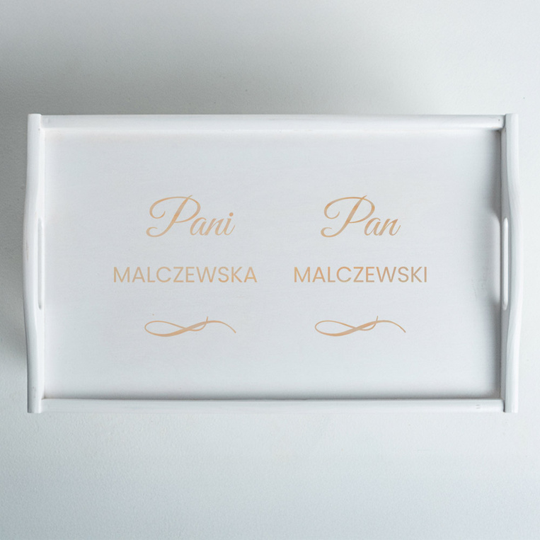 Stolik śniadaniowy z grawerem DLA PARY – prezent NA ROCZNICĘ ŚWIĘTA