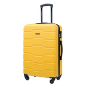 Walizka podróżna średnia Puccini – żółta, OZNAKOWANA GRAWEREM INICJAŁY