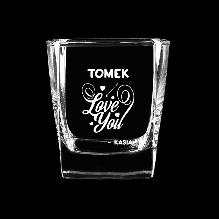 Szklanka do whisky z grawerem LOVE YOU + IMIĘ