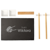 Zestaw do sushi NA IMIENINY URODZINY z grawerem na kamiennej desce