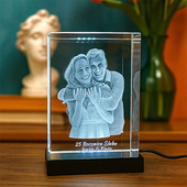 Fotokyształ 3D Grawer zdjęcia pary i dedykacji – ROCZNICA ŚLUBU