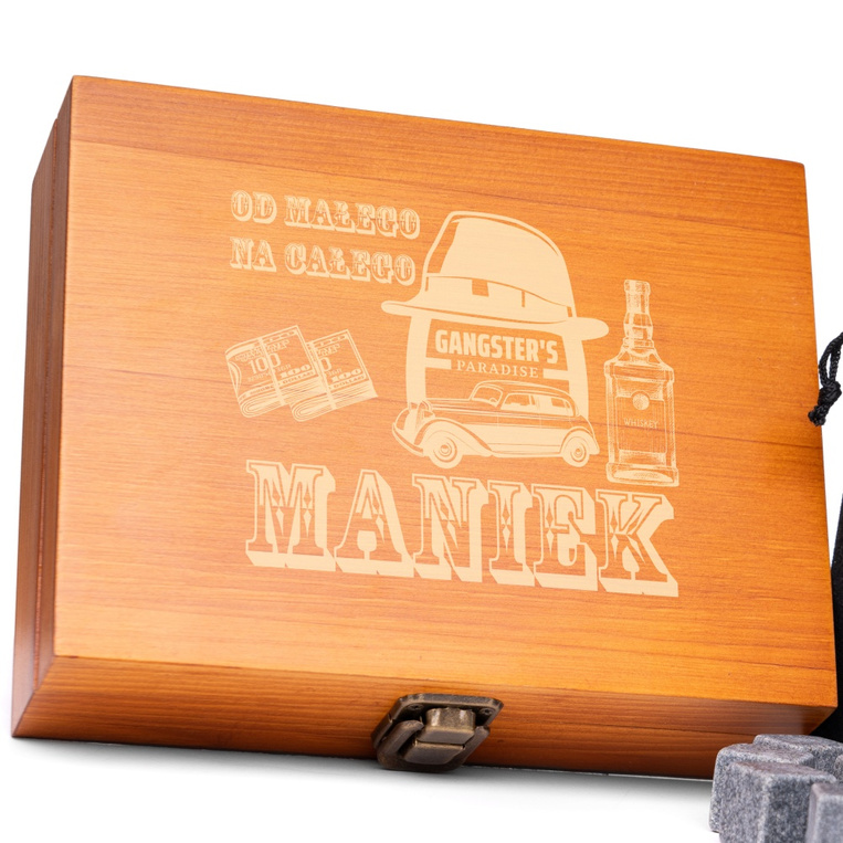 Kamienie do whisky z grawerem OD MAŁEGO DO CAŁEGO + imię