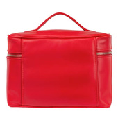 Kosmetyczka skórzana damska na prezent – CZERWONA, ELEGANCKA I POJEMNA