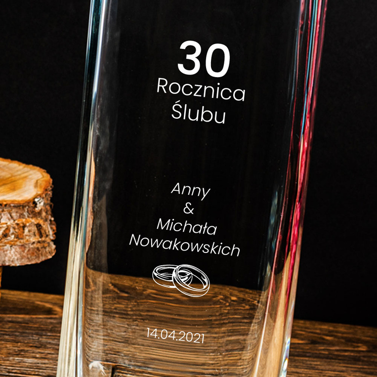Wazon szklany z dedykacją