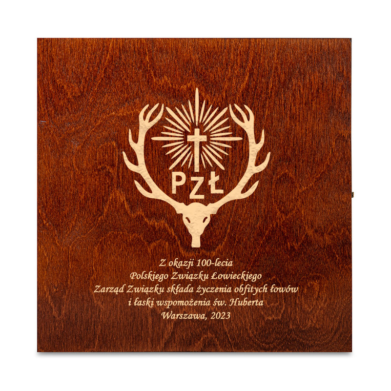 Karafka i 6 szklanek grawerowane logo Polski Związek Łowiecki