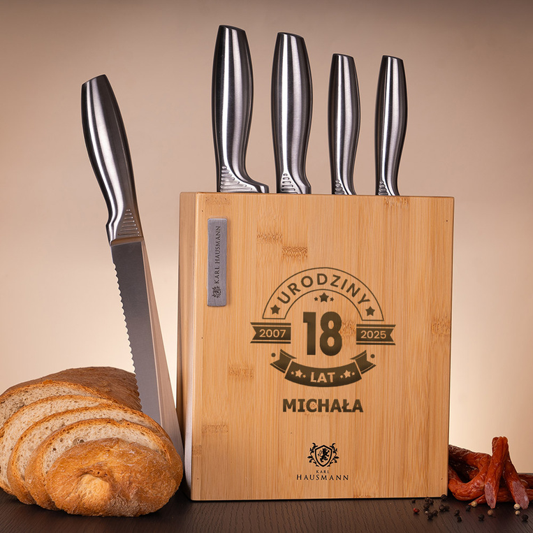 Zestaw noży z grawerem na 18. urodziny – PREZENT PERSONALIZOWANY