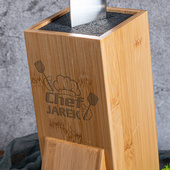 Stojak na noże PREZENT na PARAPETÓWKĘ z grawerem