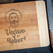 Duża deska do krojenia z grawerem DLA VEGANA PREZENT POD CHOINKĘ