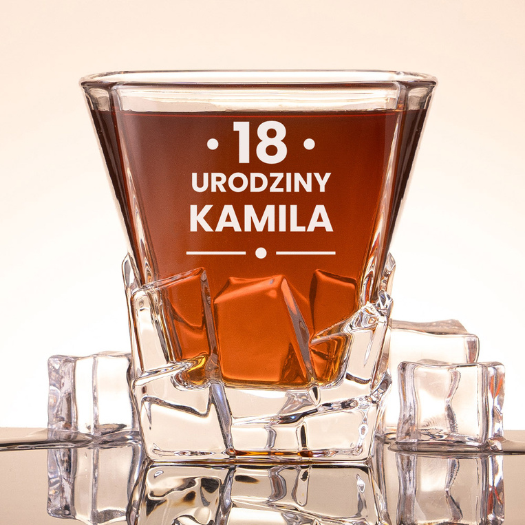 Szklanka Lodowa z grawerem na 18 URODZINY – personalizowany prezent