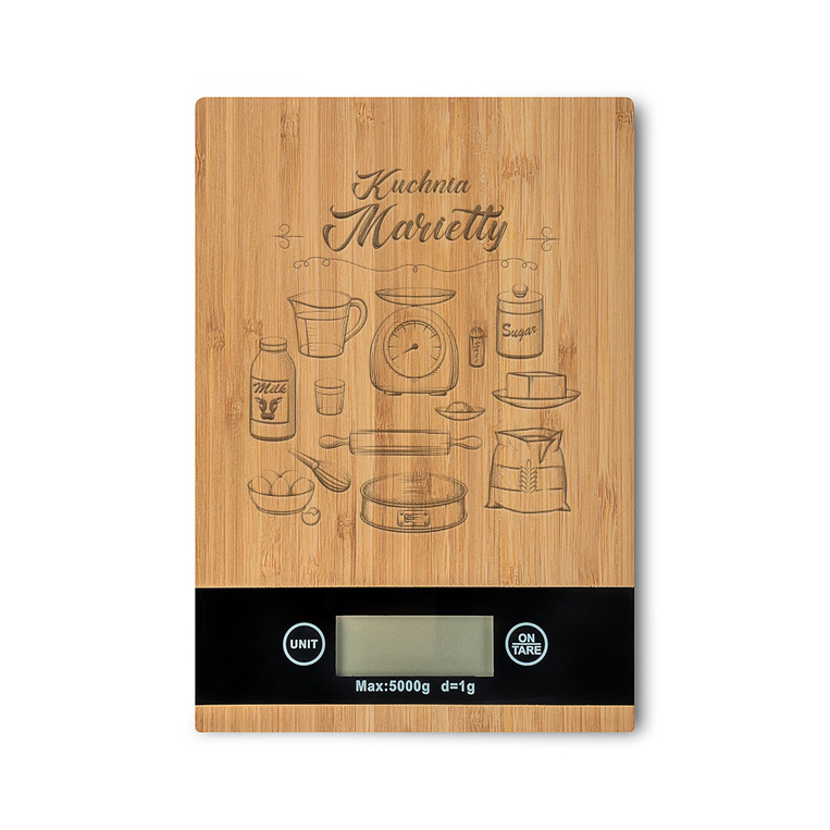 PREZENT DLA NIEJ waga kuchenna prostokątna z grawerem - KUCHNIA MARIETTY