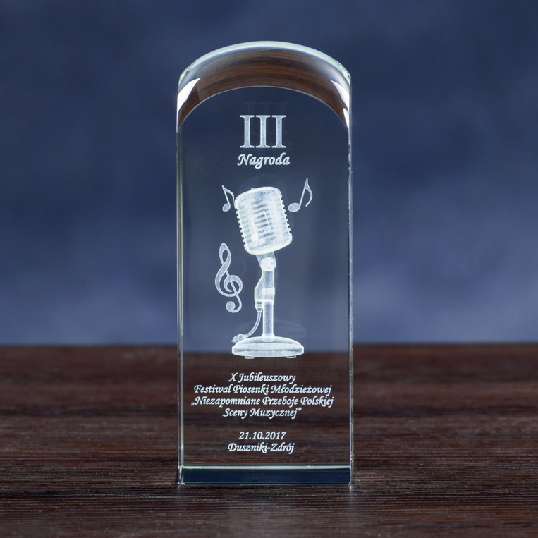 Statuetka 3D Nagroda na Festiwalu Piosenki - MIKROFON 3D