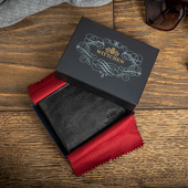 Portfel Wittchen męski czarny TŁOCZONE INICJAŁY personalizowany prezent