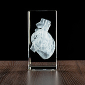 Serce 3D w dużej statuetce 150x200x100 mm - Grawer Prezent Medyczny Podziękowania