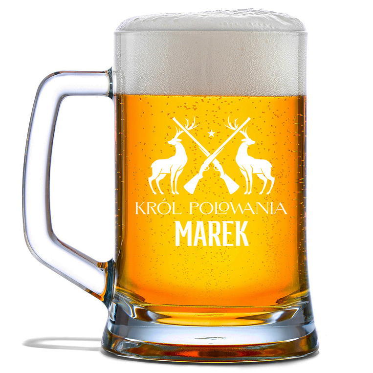 Kufel do piwa z grawerowanym imieniem DLA MYŚLIWEGO