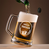 Grawerowany kufel do piwa SMAKOŁYK TADEUSZA na IMIENINY