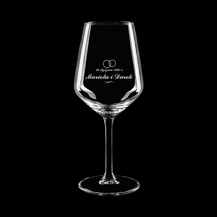 Zestaw 6 kieliszków do wina z GRAWEREM na ŚLUB ROCZNICĘ