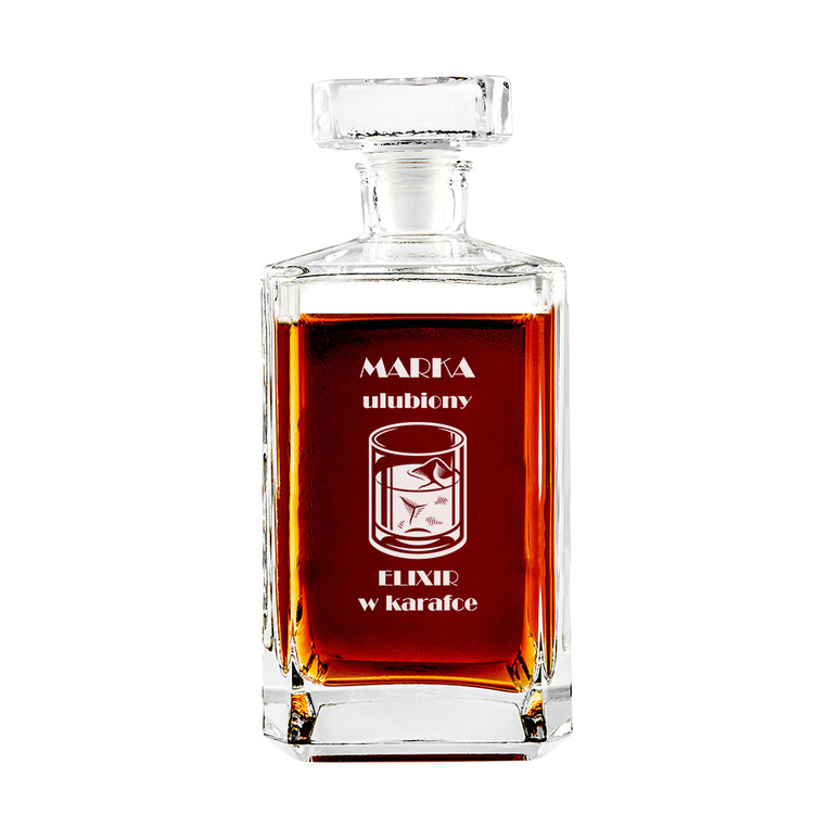 Karafka z grawerem ULUBIONY ELIXIR + IMIĘ na prezent DLA NIEGO