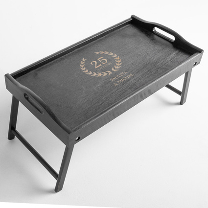 Stolik śniadaniowy z grawerem DLA PARY – prezent NA ROCZNICĘ ŚLUB I ŚWIĘTA