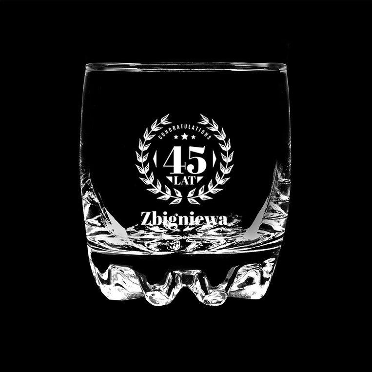 Szklanka grawer GRATULACJE Z OKAZJI 45 URODZIN