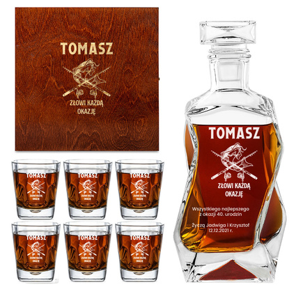 ZESTAW DO WHISKY DLA WĘDKARZA z okazji 40 URODZIN