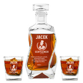 Zestaw do whisky dla GENTLMENA karafka i 2 szklanki z grawerem