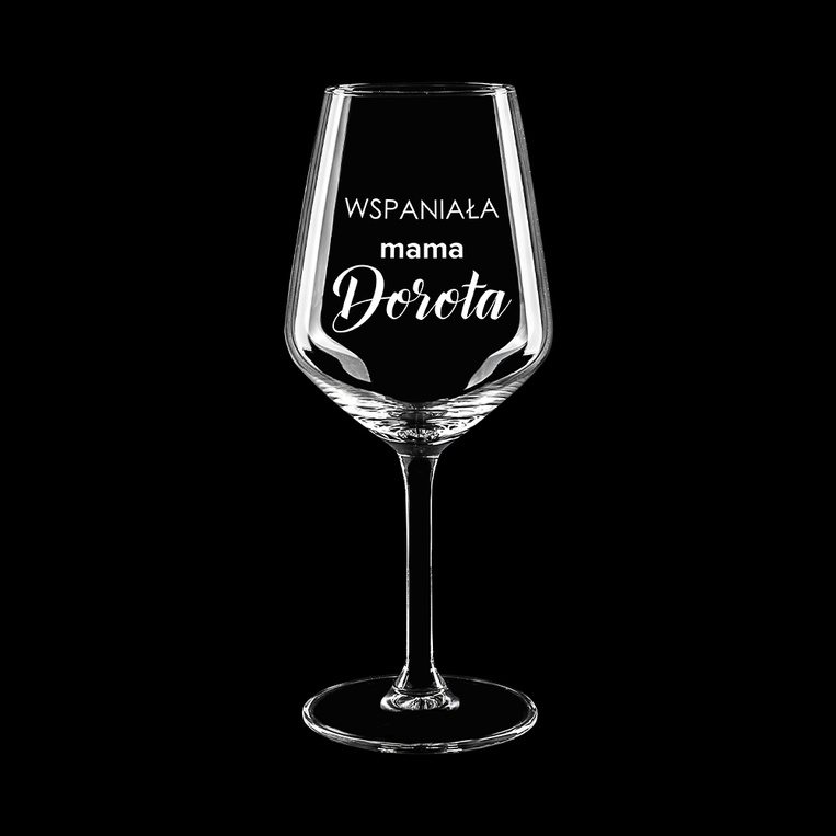 PREZENT DLA MAMY kieliszek do wina z grawerowany IMIĘ