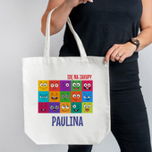 Torba na zakupy z materiału z NADRUKIEM dla niej IDĘ NA ZAKUPY