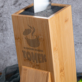 Stojak do noży z grawerem - prezent dla kucharza