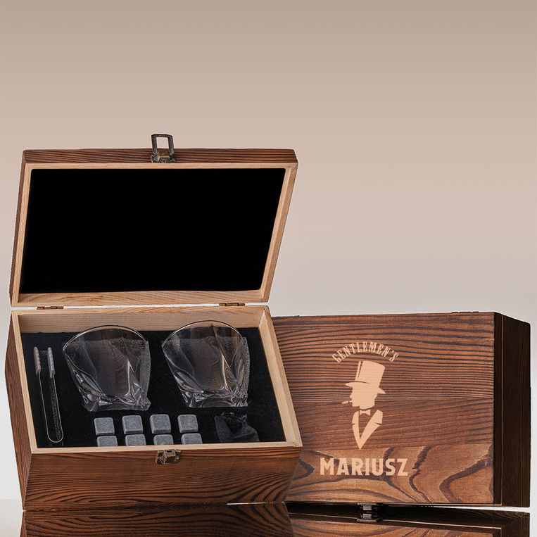 Zestaw do whisky Gentlemen's z imieniem – PREZENT DLA DŻENTELMENA