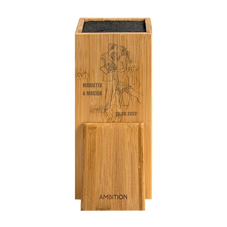 Prezent na ROCZNICĘ stojak na noże z grawerem DLA PARY