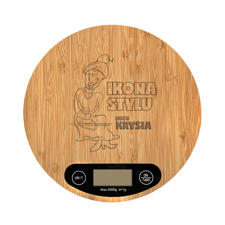 Waga kuchenna z grawerem na prezent DLA ELEGANCKIEJ BABCI