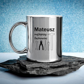 Kubek z nadrukiem DLA ZŁOTEJ RĄCZKI co to wszystko naprawi