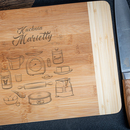 Bambusowa deska do krojenia z TWOIM GRAWEREM na WIECZÓR PANIEŃSKI