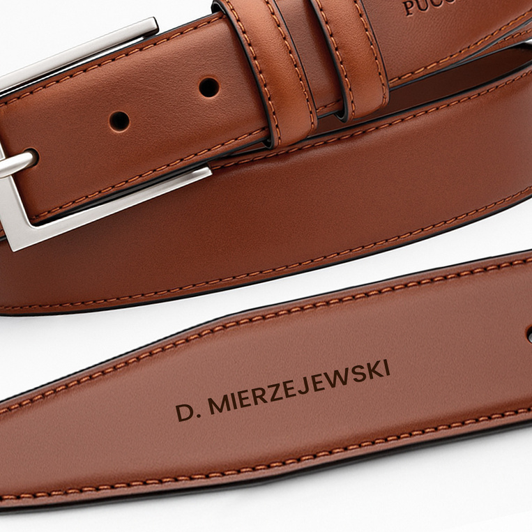 Skórzany PASEK MĘSKI L 130 cm – prezent z personalizacją NA URODZINY IMIENINY