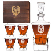 Zestaw do whisky DLA LOTNIKA z grawerem odznaki i stopnia PODZIĘKOWANIA
