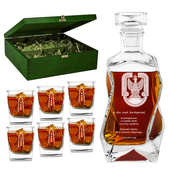 PREZENT DLA LOTNIKA – Grawerowana karafka i szklanki w drewnianej skrzynce