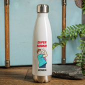 Butelka termiczna z nadrukiem SUPER MAMA + IMIĘ