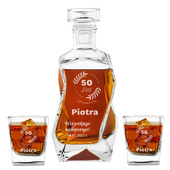 Zestaw do whisky karafka i 2 szklanki z grawerem NA URODZINY