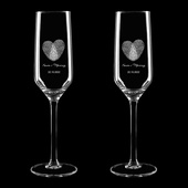 FINGERPRINT 2 kieliszki z grawerem na prezent na ROCZNICĘ ŚLUB