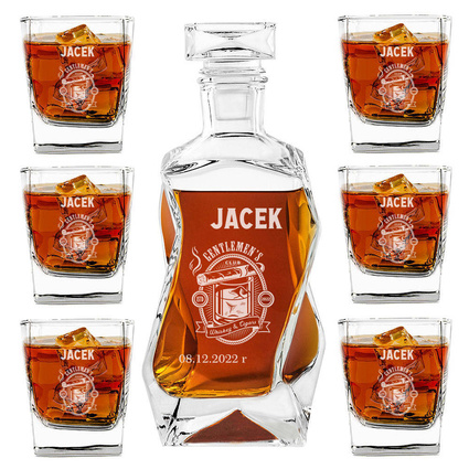 Karafka i 6 szklanek z grawerem na prezent na URODZINY