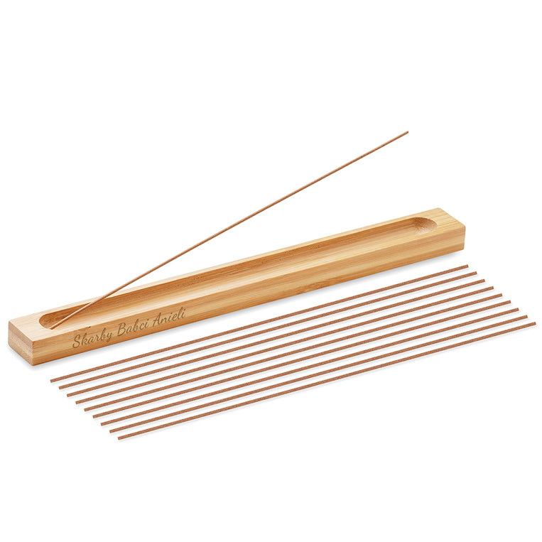 Personalizowane kadzidło bambusowe z grawerem SKARBY BABCI ANIELI