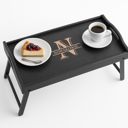 Personalizowany Stolik śniadaniowy z grawerem PREZENT NA ROCZNICĘ PARAPETÓWKĘ